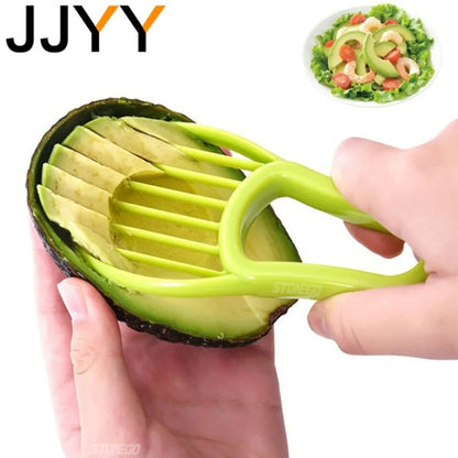 JJYY 3 In 1 Avocado Slicer Shea Corer Butter Fruit Peeler Cutter Pulp Separator Plastic Knife Kitchen Vegetable Tools