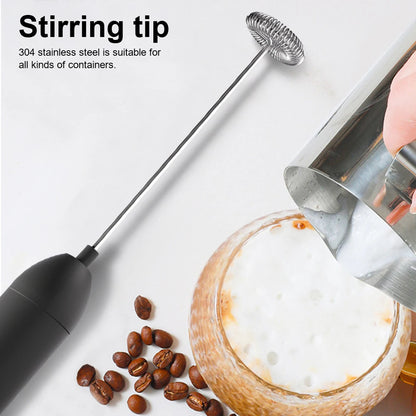 Hand Electric Milk Frother Automatic Rotary Egg Beater Coffee Cappuccino Creamer Whisk Frothy Blend Whisk  Kitchen Mixer Stirrer