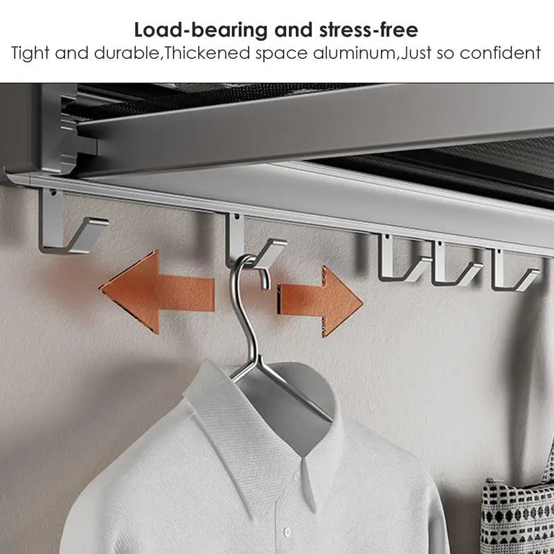 Multi-use Laundry Drying Rack Retractable Space Saving Clothes Hanger Rack For Bathroom Closet Laundry Room Home Supplies