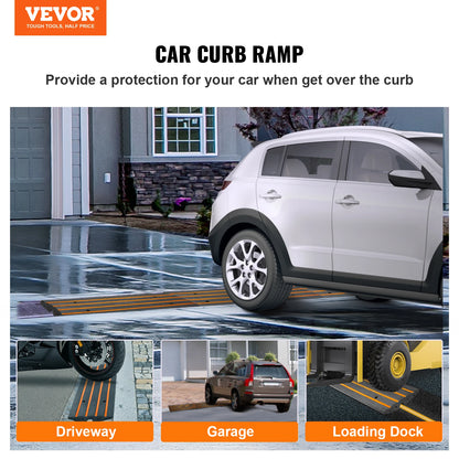 VEVOR 1/2/3 Packs Cable Protector Ramp Curb Rubber Driveway Threshold Bridge Expandable Ramps for Loading Dock Garage Sidewalk