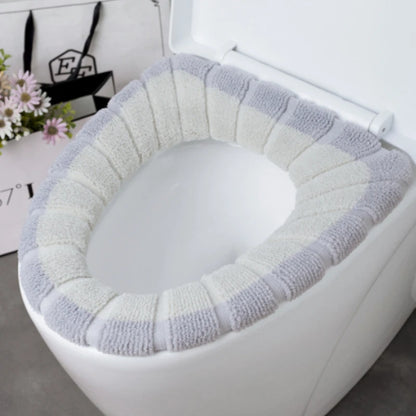 Winter Warm Toilet Seat Cover Mat Bathroom Toilet Pad Cushion with Handle Thicker Soft Washable Closestool Warmer Accessories