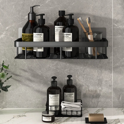 Bathroom Shelf Kitchen Storage Organizer Aluminum Alloy Shampoo Rack Shower Shelf Bathroom Accessories No Drill Shelf